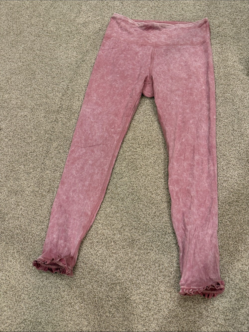 JoyLab light mauvePink Ruffle-Hem High Rise Leggings buttery soft